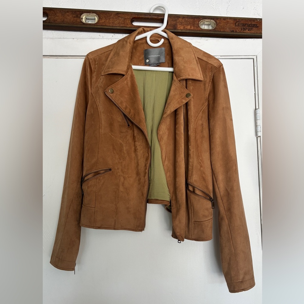 Anthropologie Tan soft suede leather Jacket